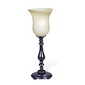 Poly Table Lamp w/Glass Shade
